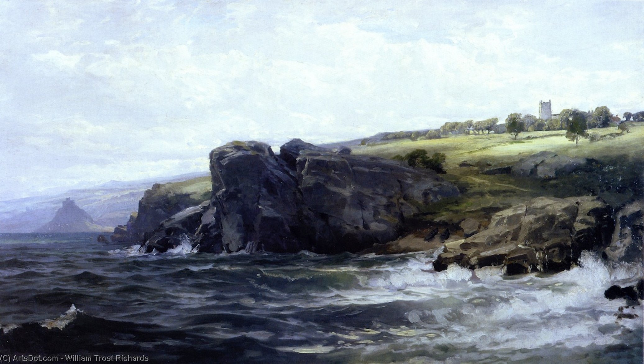 Tower On The Cornnish Coast — William Trost Richards