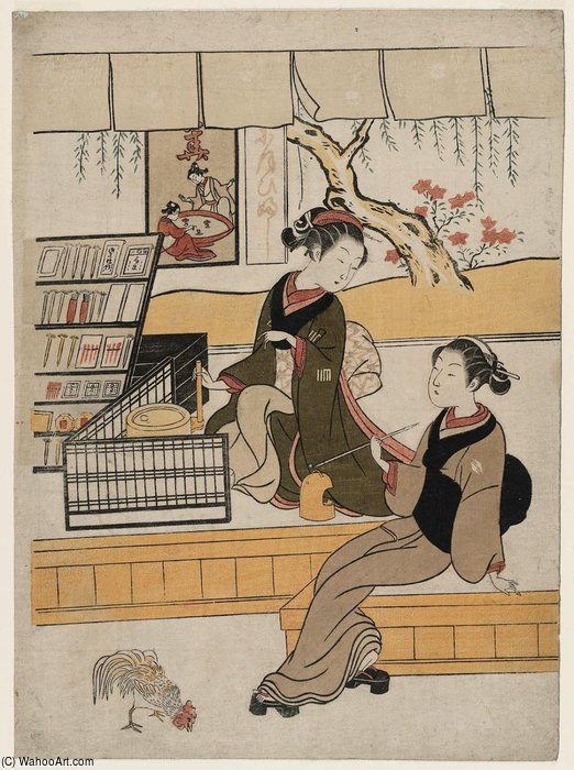 Ofuji And A Female Customer — Suzuki Harunobu