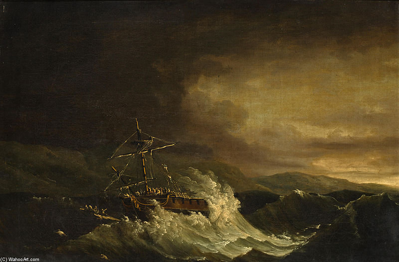 The Wreck Of The H.m.s. Deal Castle Off Puerto Rico — John Thomas Serres