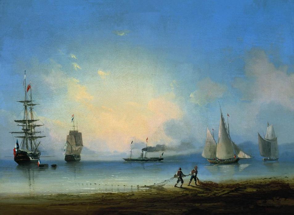 Russian And French Frigates — Iwan Aiwazowski