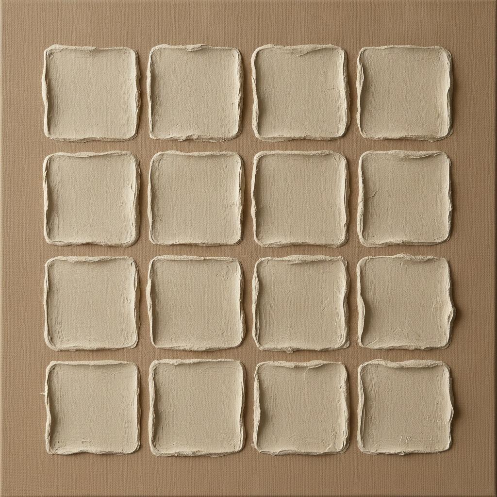 Dieciséis Celdas En Relieve En Arena Y Topo — David Moreau