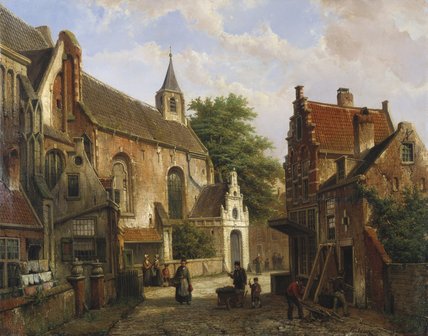 A Street Scene In Delft — Willem Koekkoek
