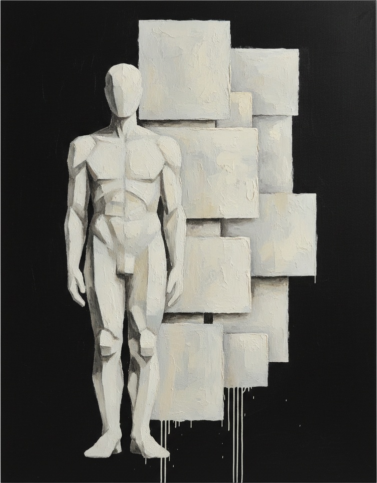 Monolithische Schatten: Eine Singuläre Studie Geometrischer Form Und Melancholischer Anmut — Laurent Fabre