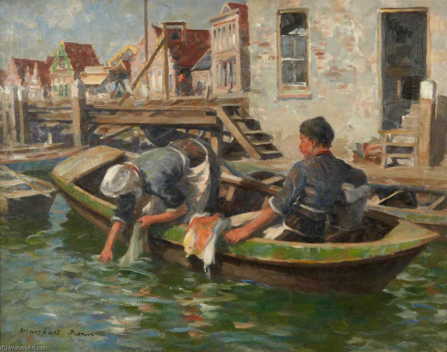 Washing – Volendam — William Marshall Brown