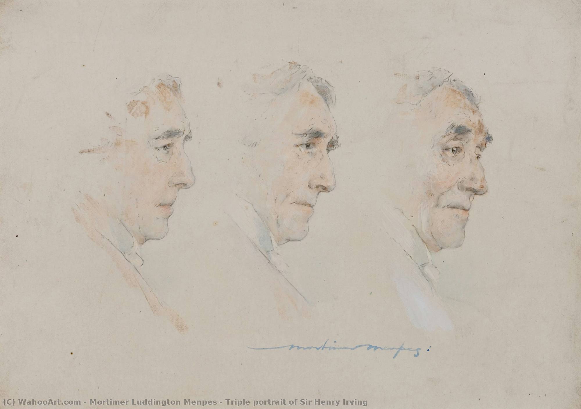 Triple Portrait Of Sir Henry Irving — Mortimer Luddington Menpes