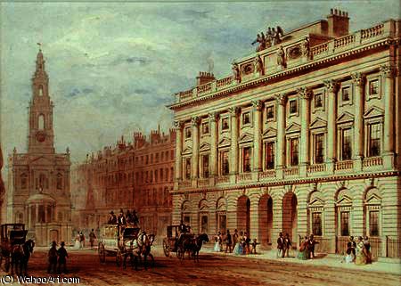 View Of Somerset House And The Church Of St. Mary Le Strand — Thomas Hosmer Shepherd