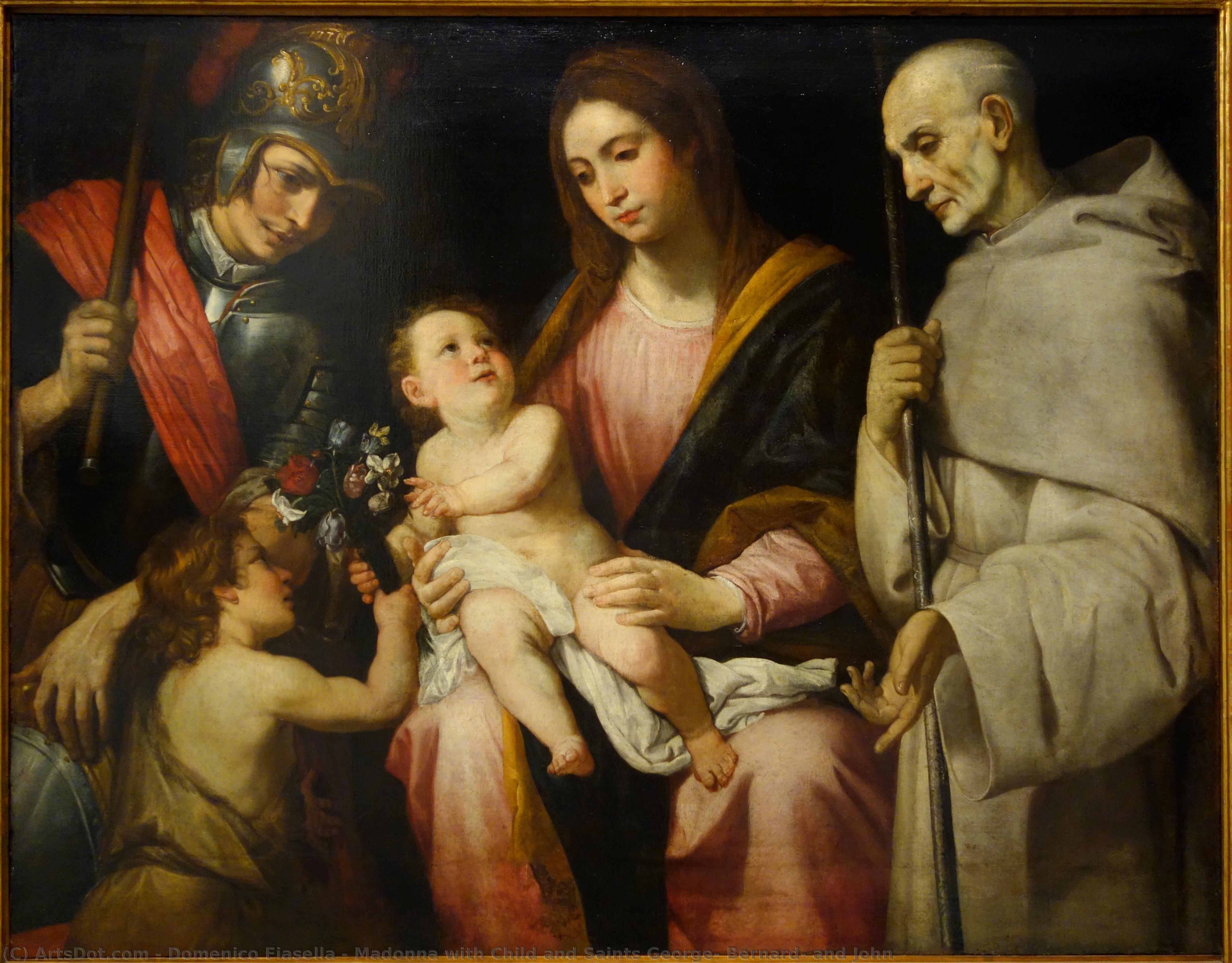 Madonna With Child And Saints George, Bernard, And John — Domenico Fiasella