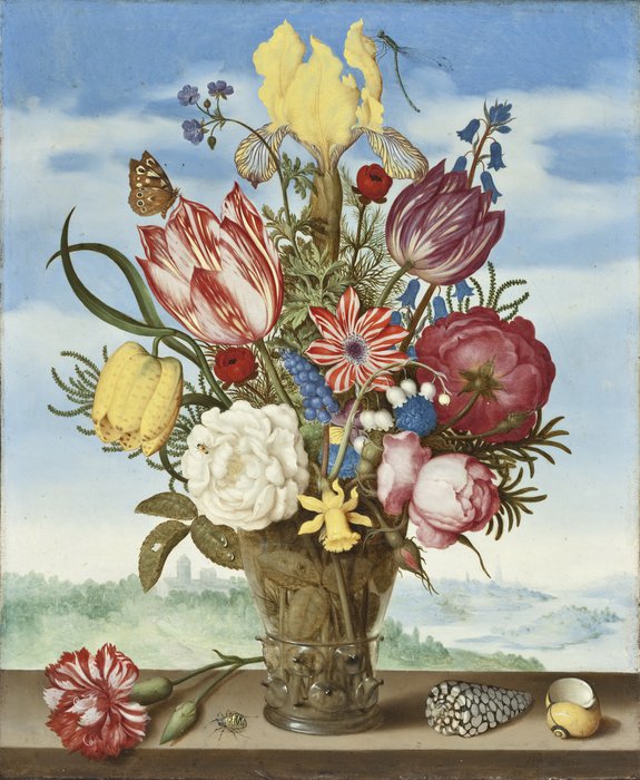 Bouquet Of Flowers On A Ledge — Ambrosius The Elder Bosschaert