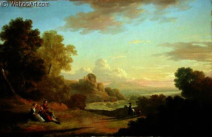 An Imaginary Landscape With A Traveller And Figures — Thomas Jones
