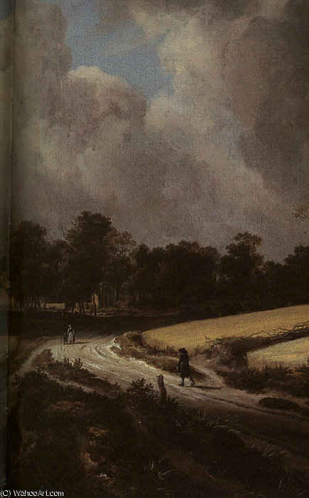 Wheatfields, Detail, Oil On Canvas, Metropolitan Mu — Jacob Isaackszoon Van Ruisdael