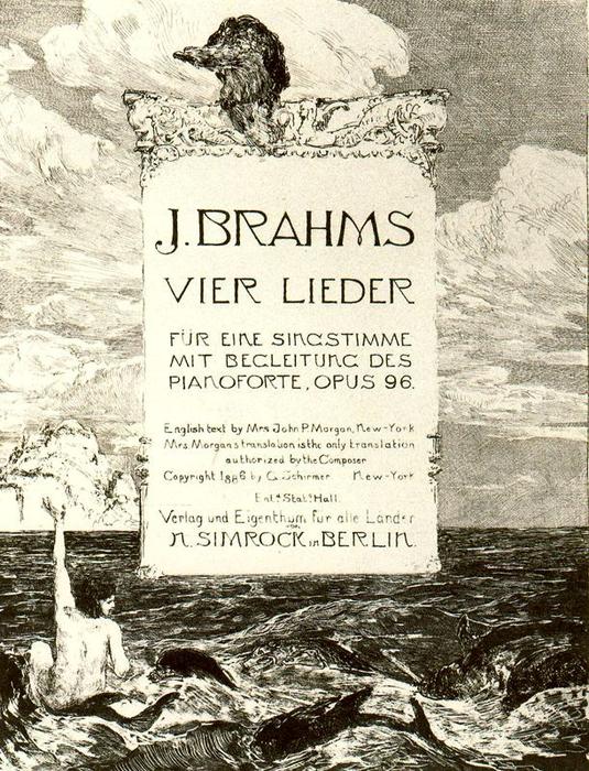 Title Page Of Four Songs By Brahms. Arion — Max Klinger