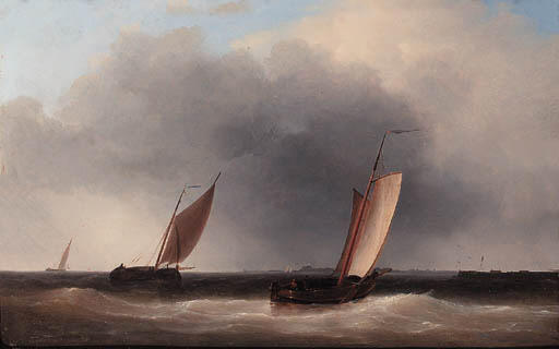Dutch Botters In An Estuary, A Storm Approaching — Абрам Хулк Сёниор