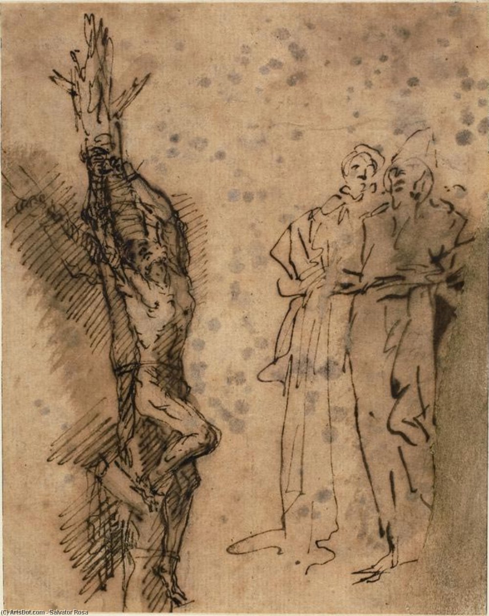 Studies For The Crucifixion Of Polycrates 1 — Salvator Rosa