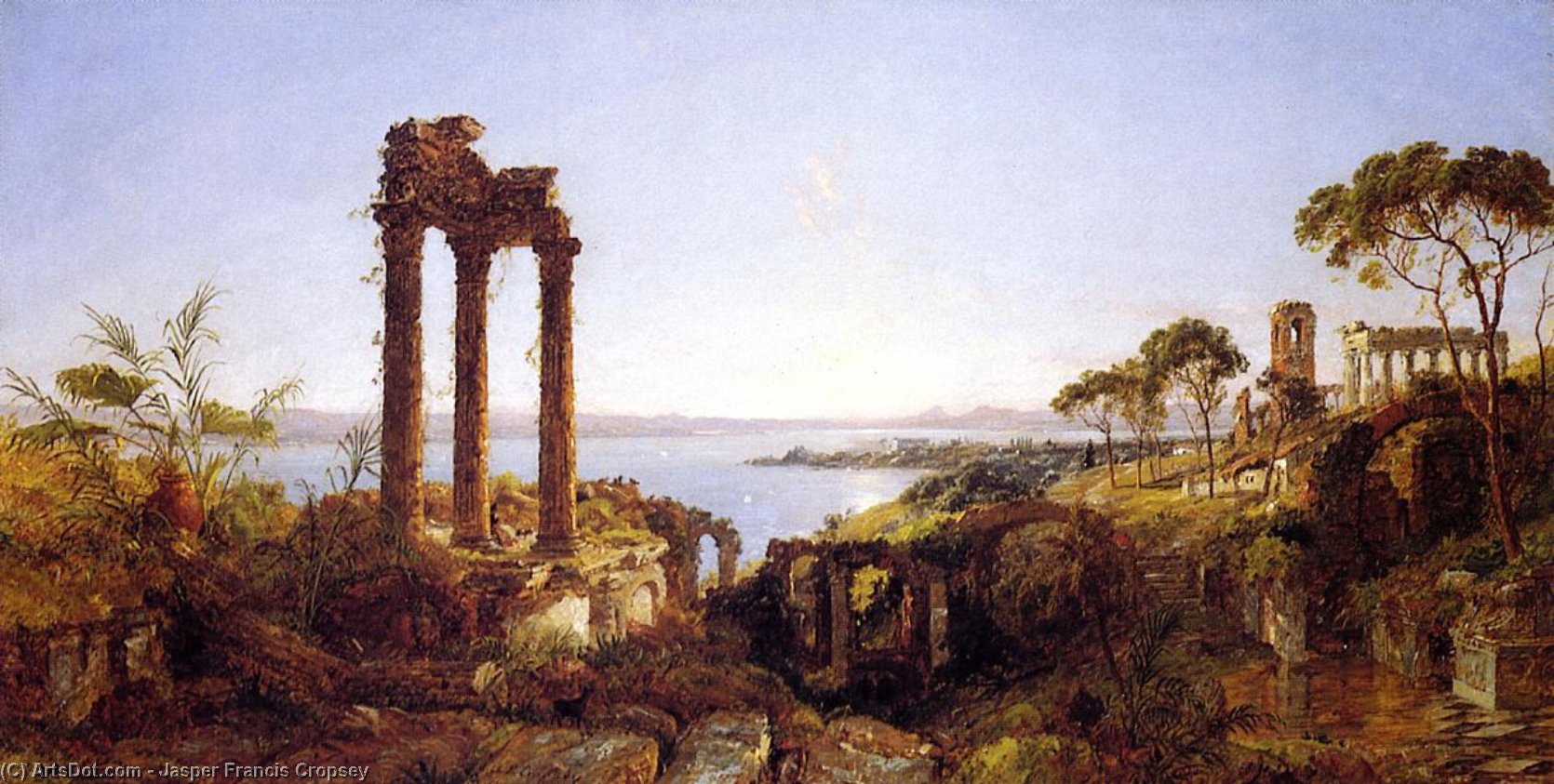 Overlookig The Bay Of Naples — Jasper Francis Cropsey