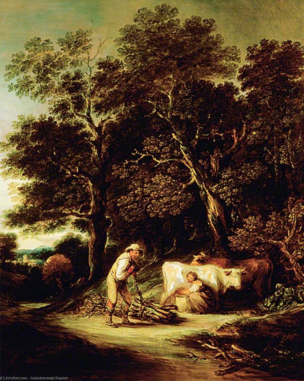 Wooded Landscape With A Milkmaid And A Woodman — Gainsborough Dupont