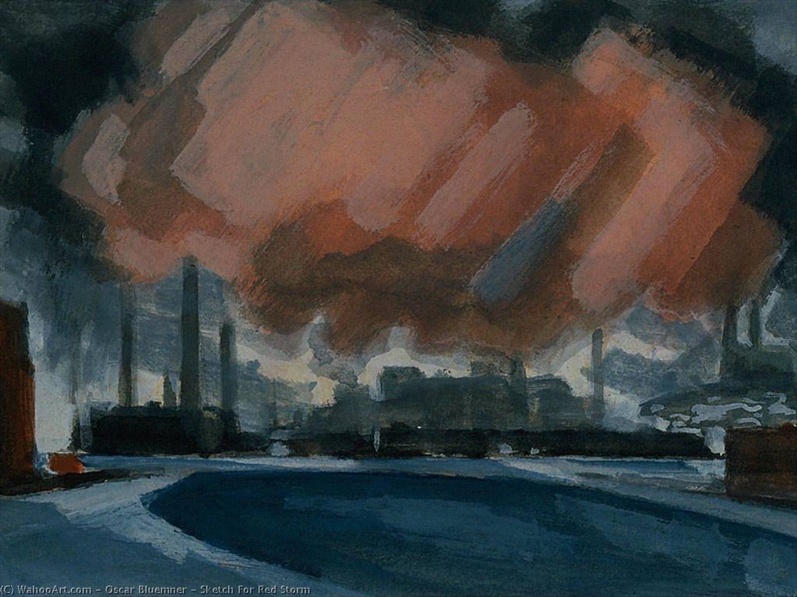 Sketch For Red Storm — Oscar Bluemner