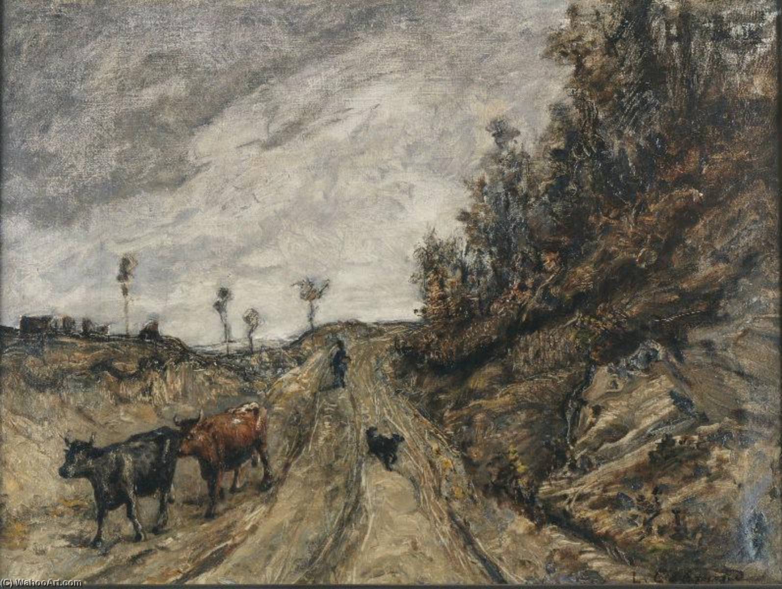 Bergère Rentrant Ses Vaches — Carrand Louis Hilaire