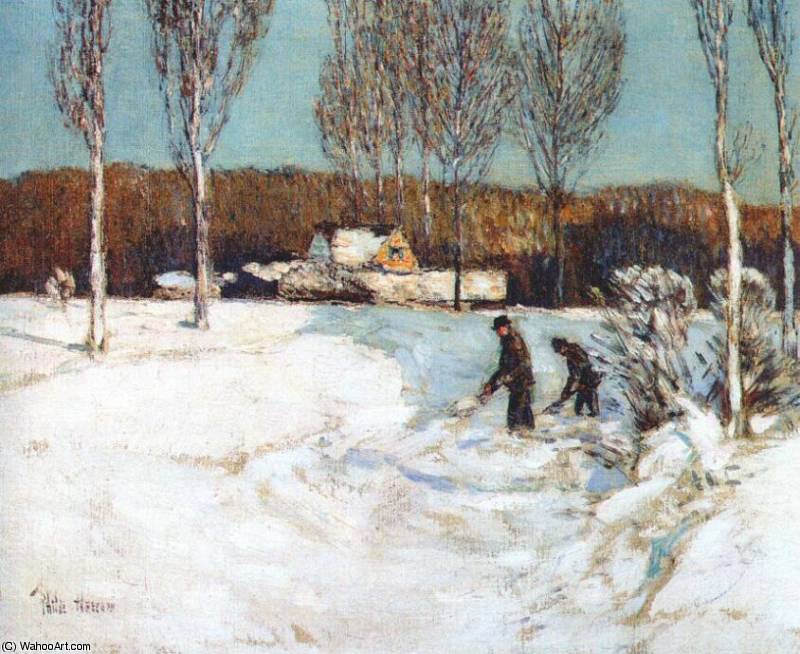 Shoveling Snow (new England) — Frederick Childe Hassam