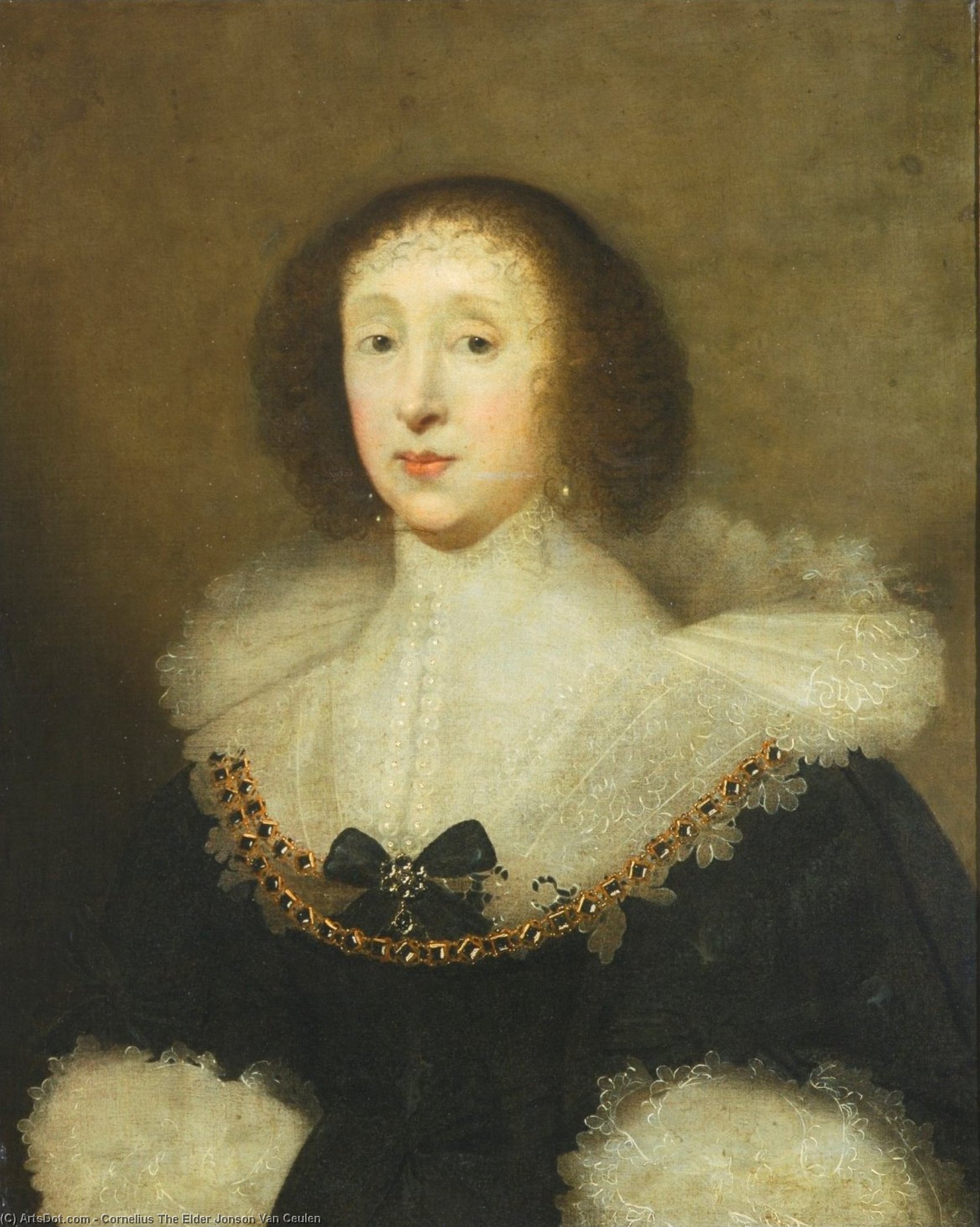 Portrait Of Carew Gorges, Wife Of John Crewe — Cornelius Der Ältere Jonson Van Ceulen