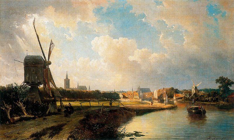 Vista De La Haya Desde El Canal A Delft En El Siglo Xvii — Cornelis Springer