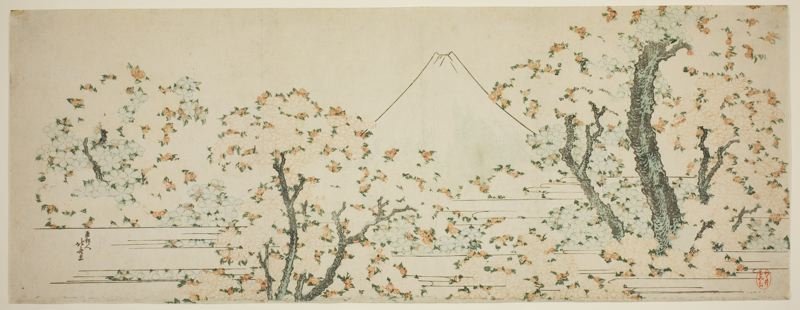 Mount Fuji With Cherry Trees In Bloom — Katsushika Hokusai