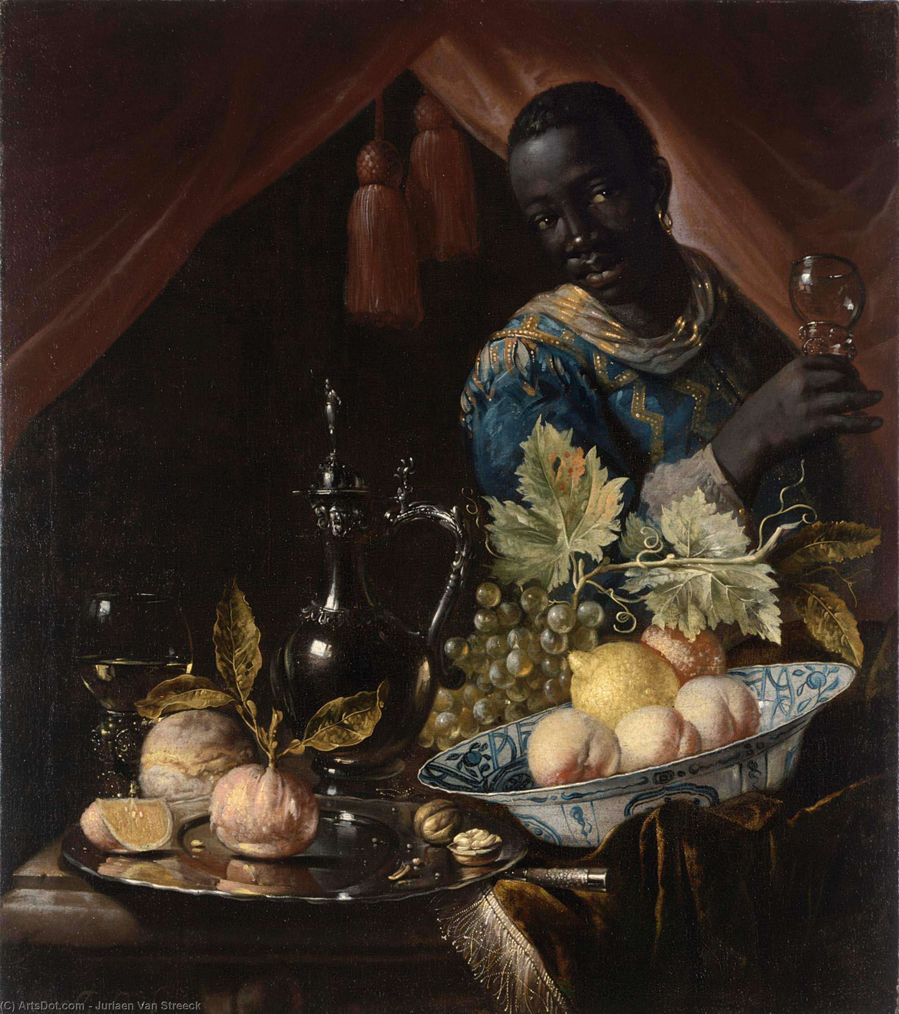 Still-life With Peaches And A Lemon — Юриаен Ван Стрёек