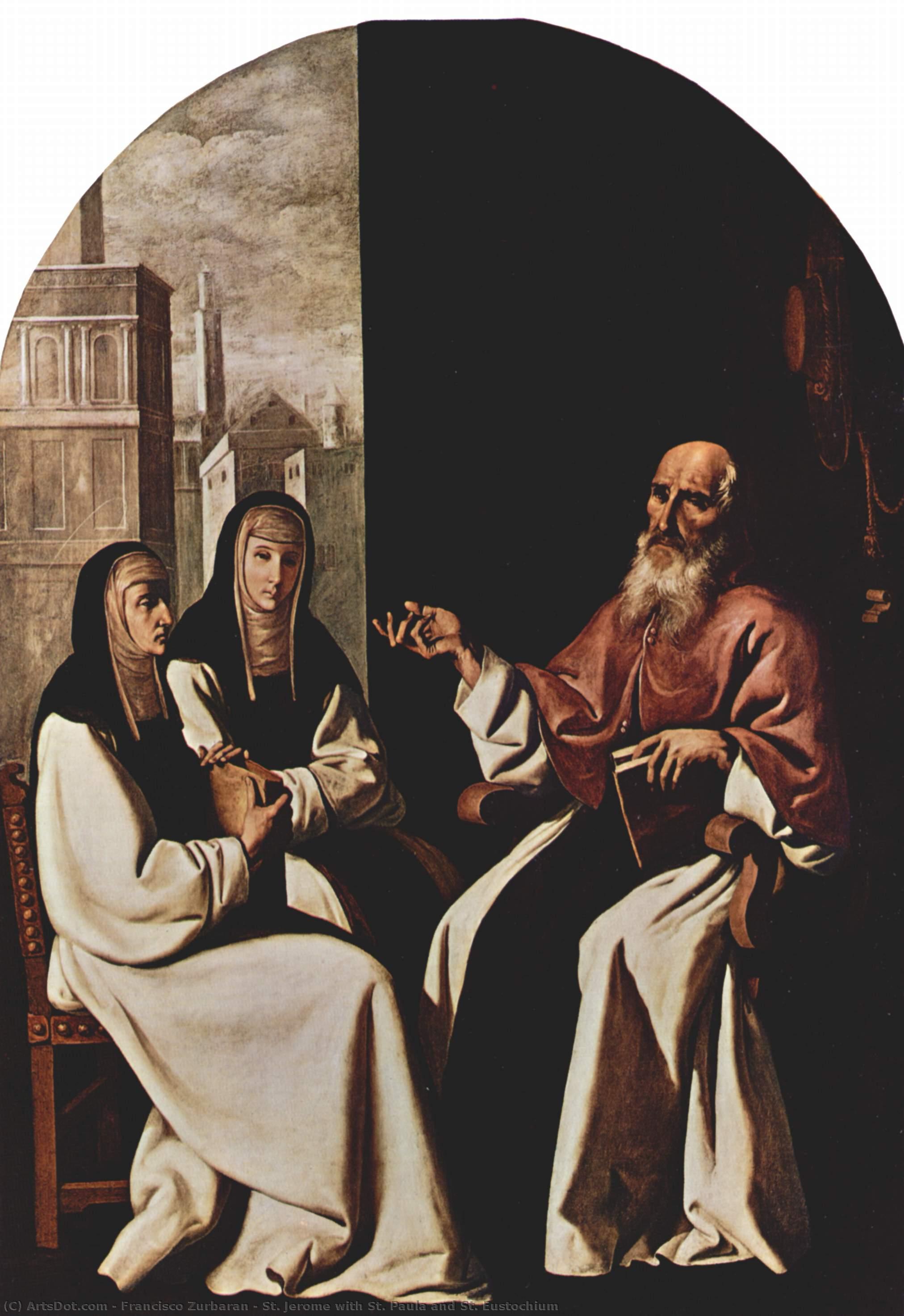 St. Jerome With St. Paula And St. Eustochium — Francisco De Zurbarán