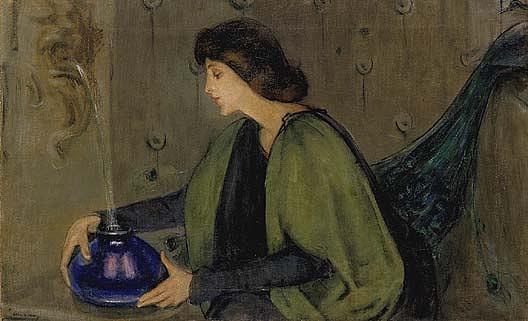 Woman And Peacock, (painting) — Alice Pike Barney