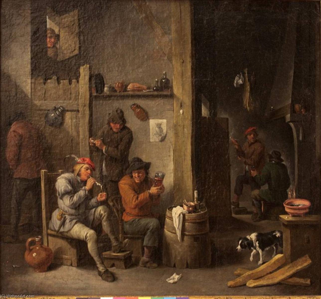 Cabaret Ou Intérieur De Cabaret Avec Fumeurs — David Teniers The Younger