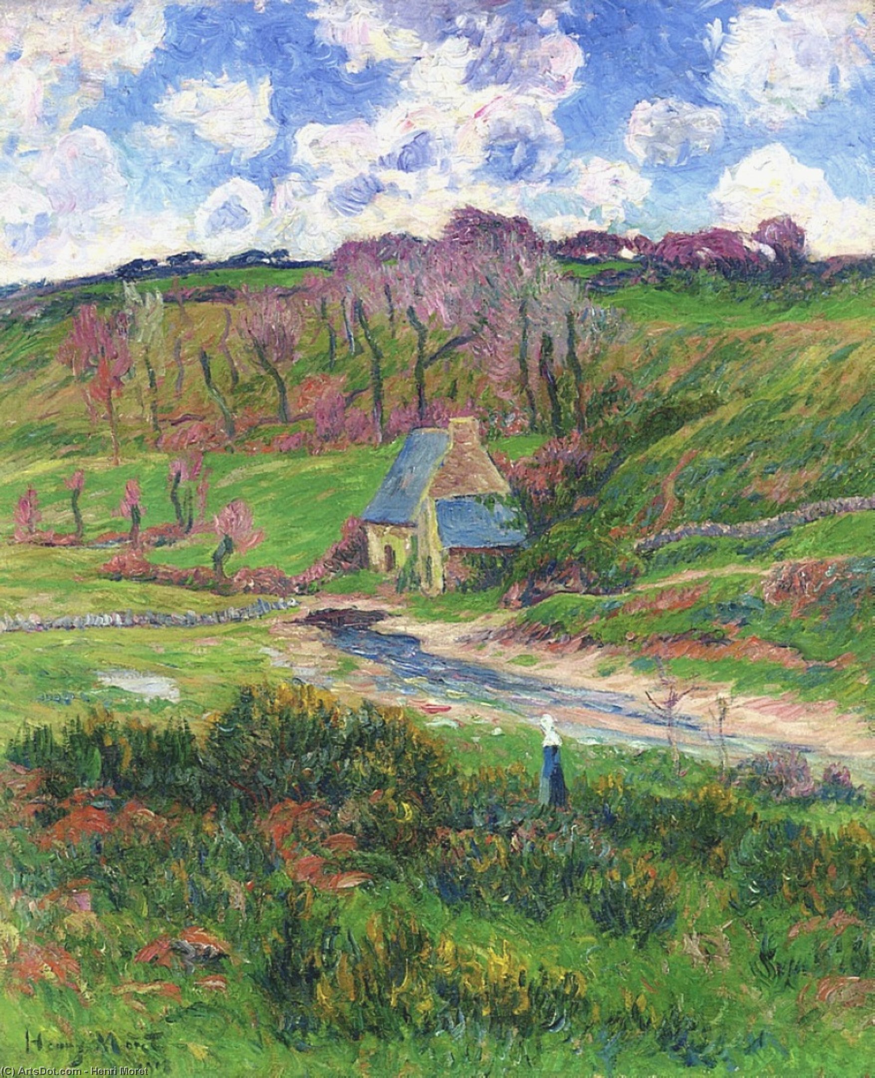 Bretons On The Banks Of A River — Henri Moret