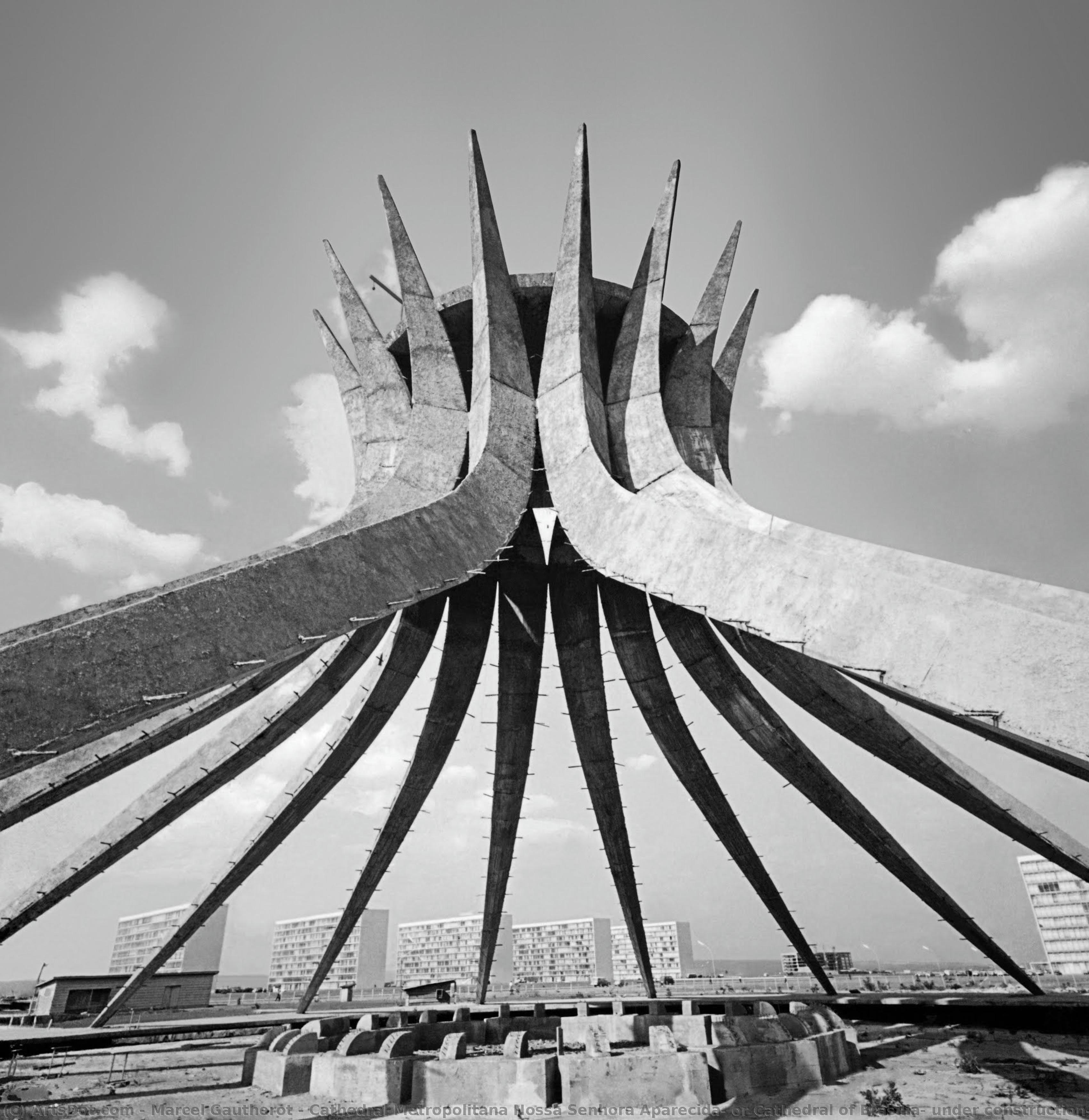 Cathedral Metropolitana Nossa Senhora Aparecida, Or Cathedral Of Brasilia, Under Construction, Brasília, Df. Brazil — Marcel Gautherot