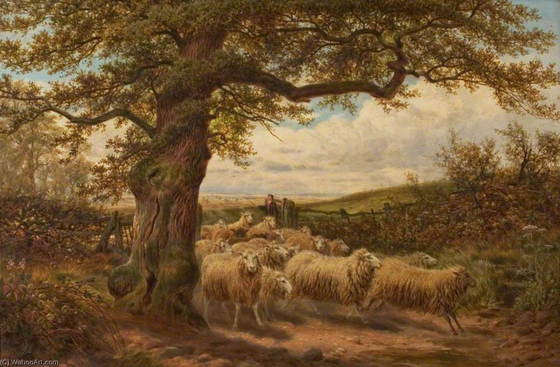Sheep And Shepherd — James Walsham Baldock