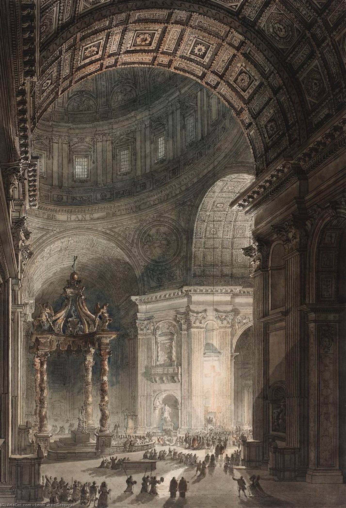 Illumination Of The Cross Of Saint Peter In Rome — Louis-jean Desprez