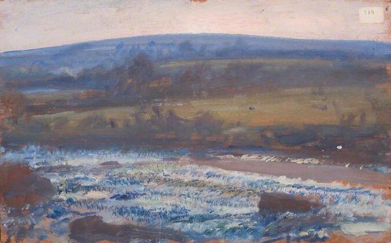Brightworthy Ford, Withypool, Exmoor (verso) — Sir Alfred James Munnings