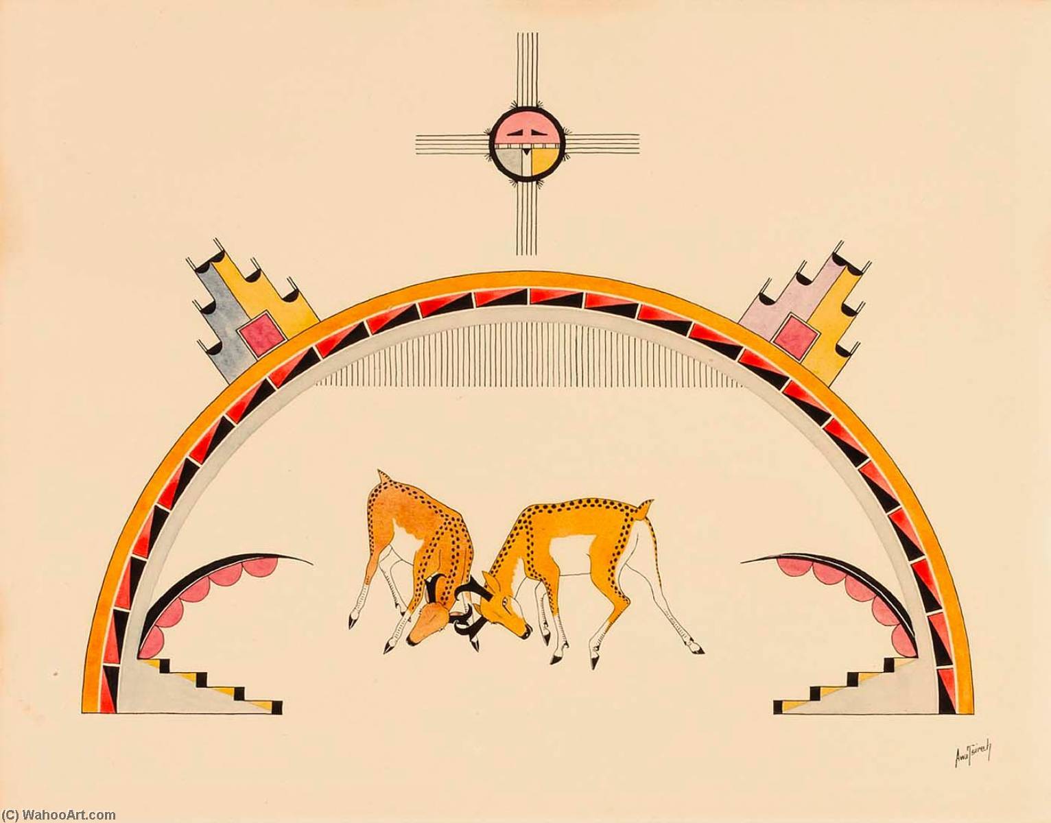 Sparring Antelopes — Awa Tsireh
