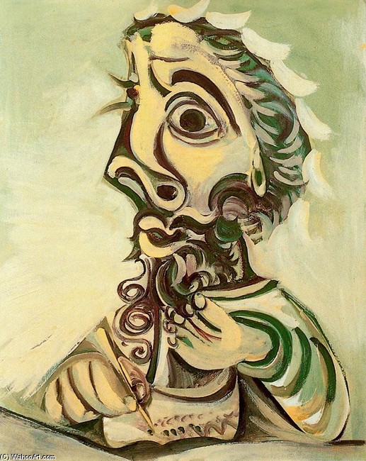 Retrato De Un Hombre Escribiendo — Pablo Picasso
