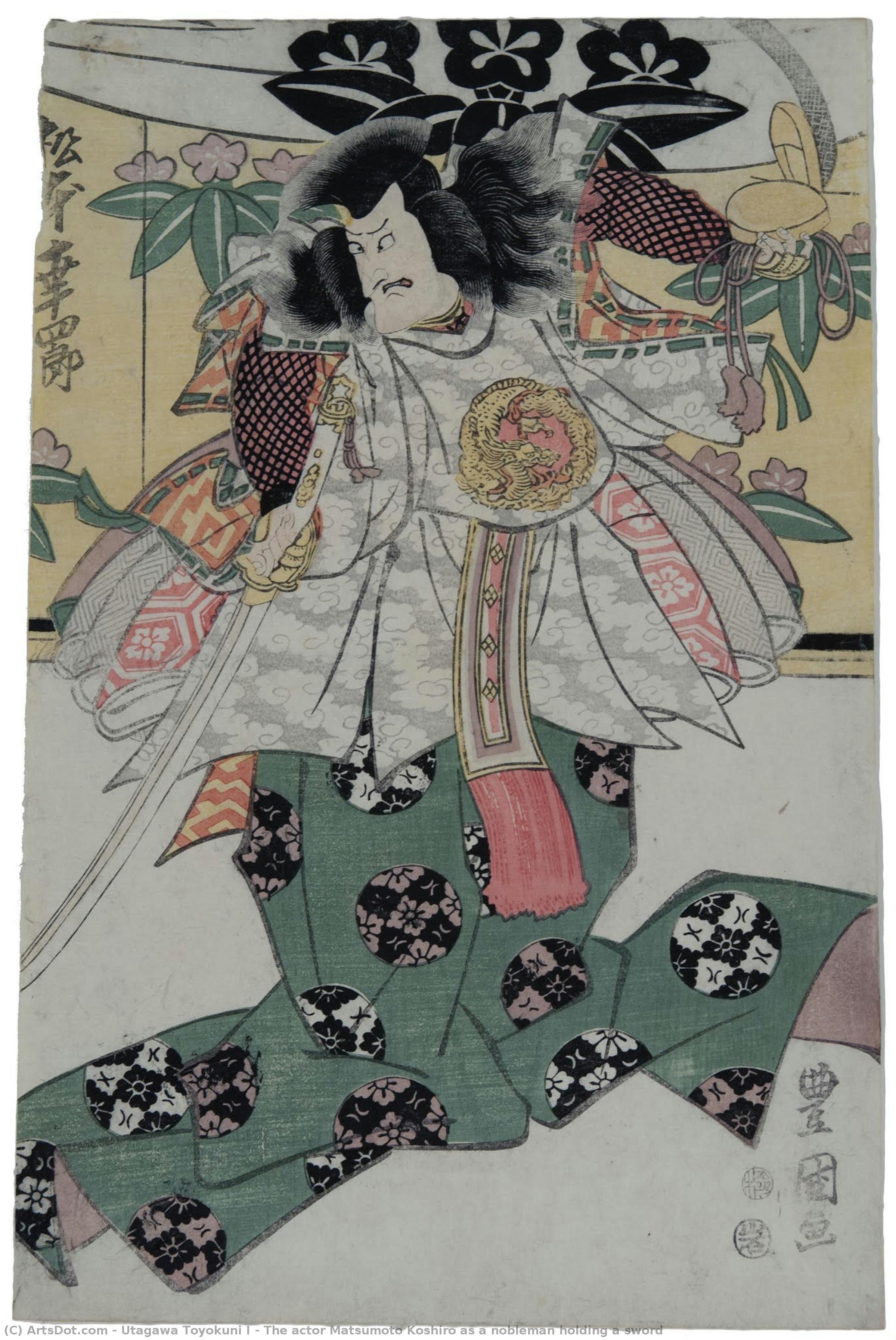 The Actor Matsumoto Koshiro As A Nobleman Holding A Sword — Utagawa Toyokuni I