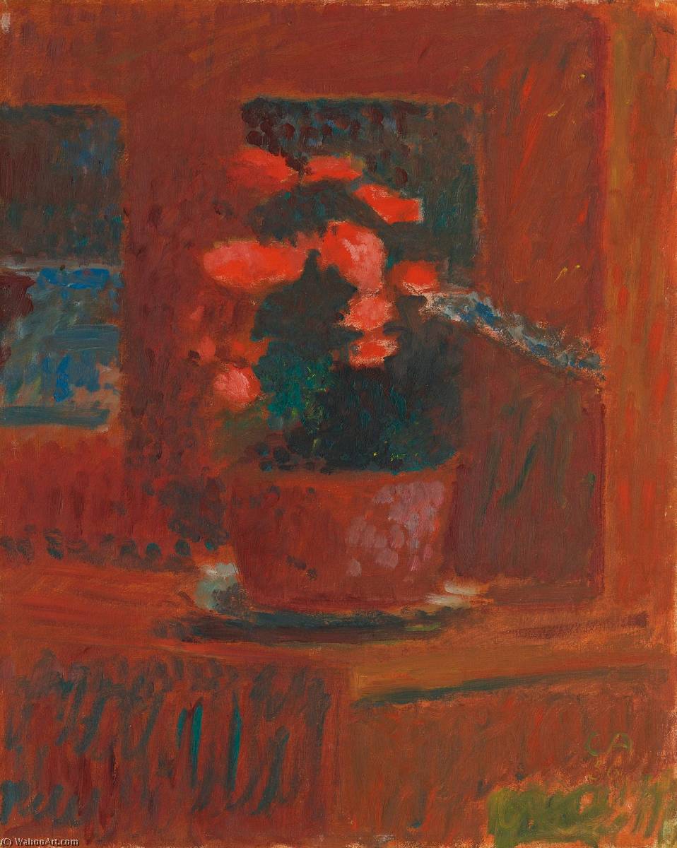 Begonien Auf Rotem Grund, 1956 — Cuno Amiet