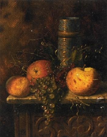 Still Life With Fruit And Vase — William Michael Harnett