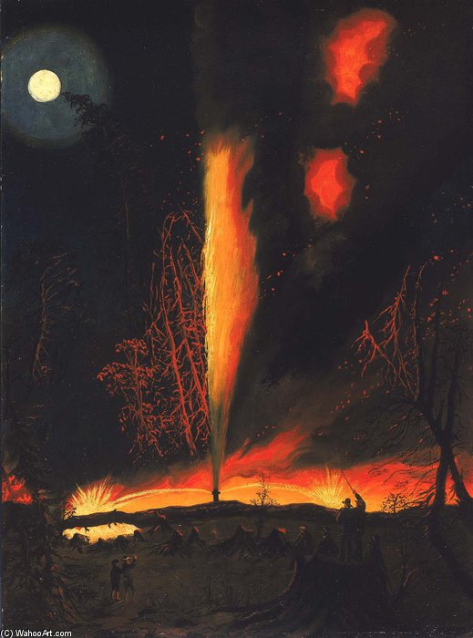 Burning Oil Well At Night — James Hamilton