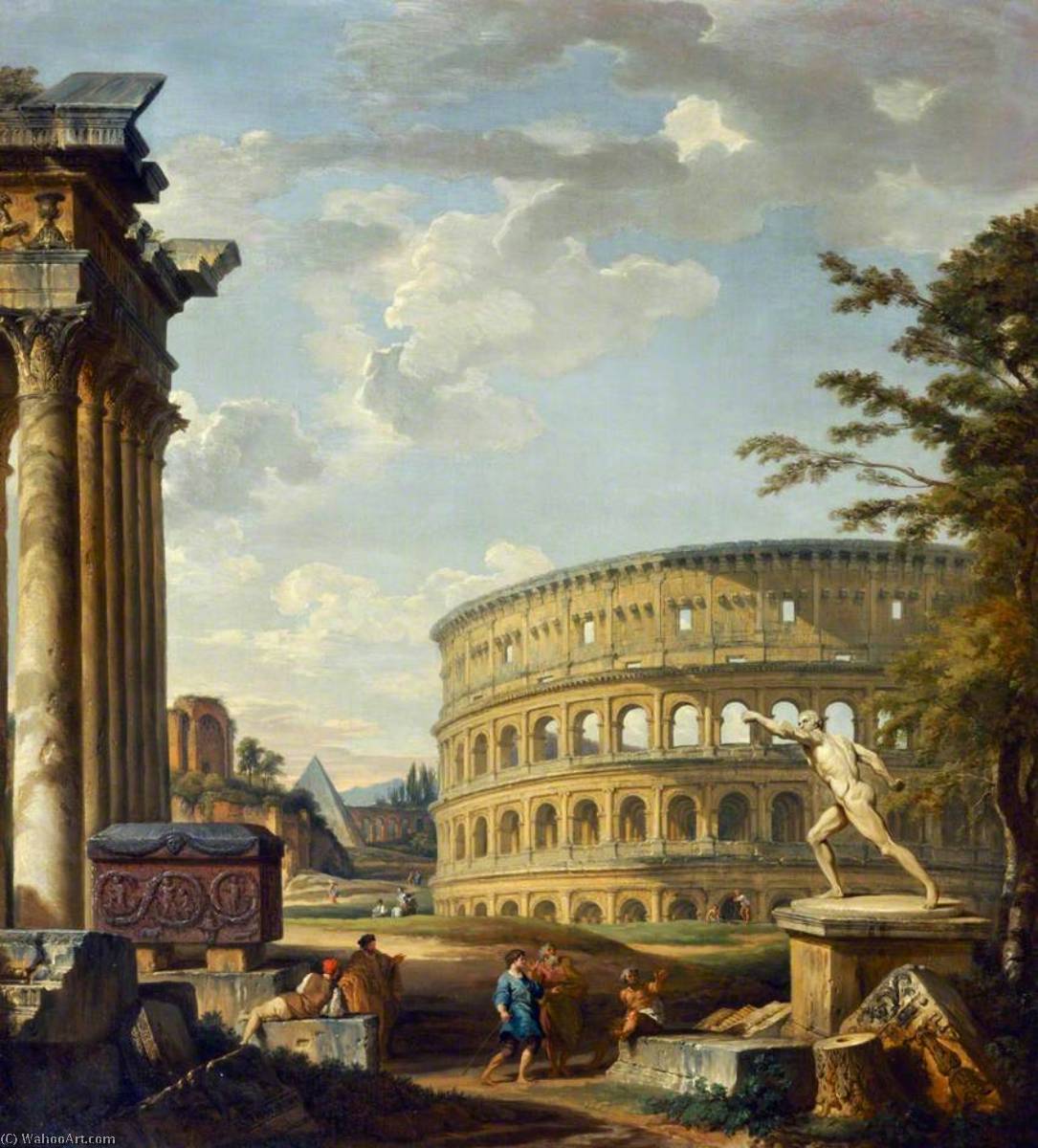 Landscape With The Colosseum — Giovanni Paolo Panini