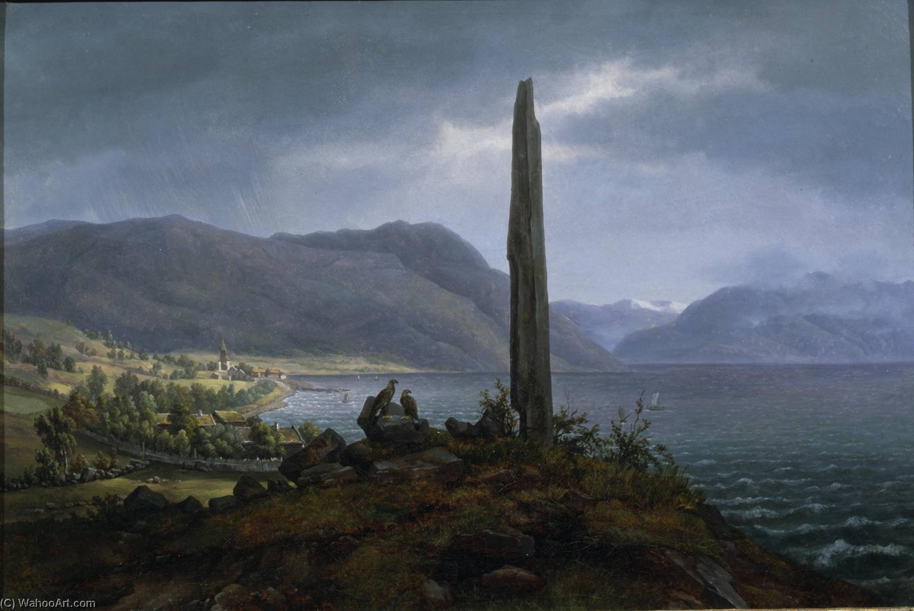 The Frithjof Memorial Stone On Leikanger By Balestrand In Soon — Hans Leganger Reusch