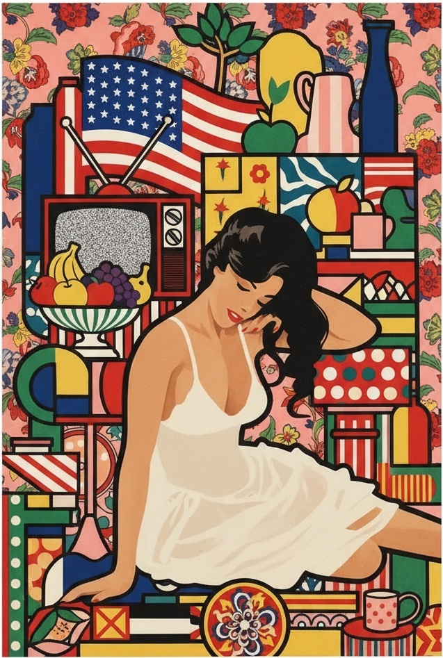 Fragmentierte Echos Einer Lebendigen Muse In Geometrischer Pop-art-synthese — Arthur Tessier