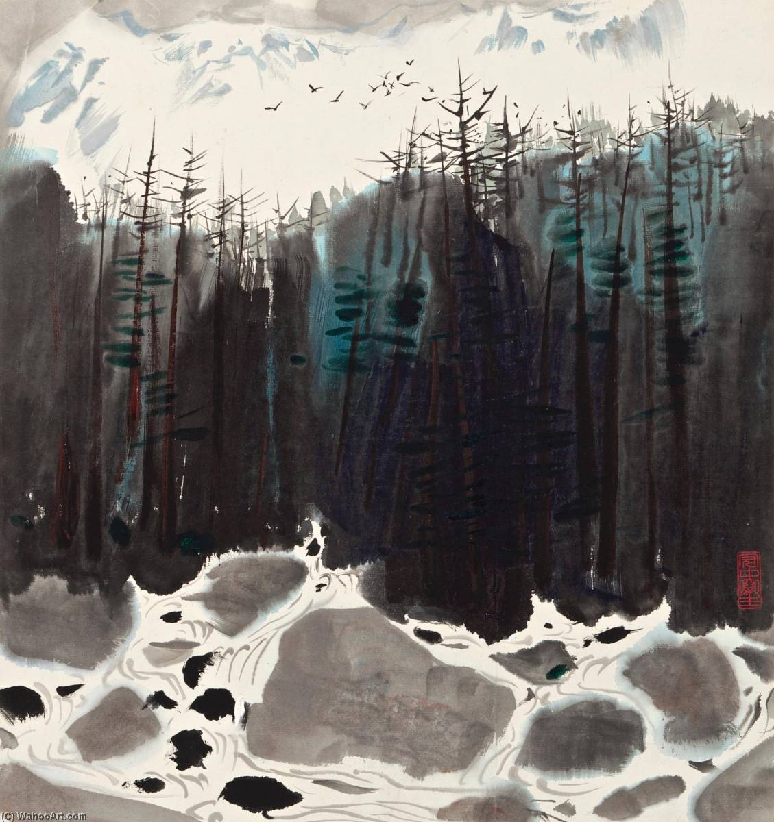 At The Foot Of Yulong Mountains — 呉冠中