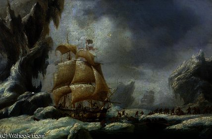 The Ship Of Jules Dumont D'urville Stuck In An Ice — Ambroise Louis Garneray