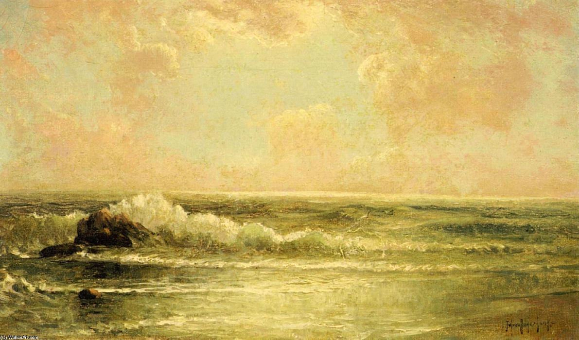 Seascape With Pines And Overhanging Clouds — Robert Julian Onderdonk (als Vater Der Texanischen Malerei Bekannt)