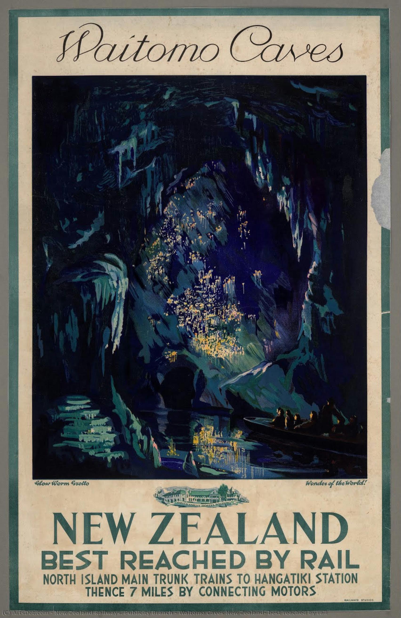 Waitomo Caves New Zealand: Best Reached By Rail — New Zealand Railways. Publicity Branch