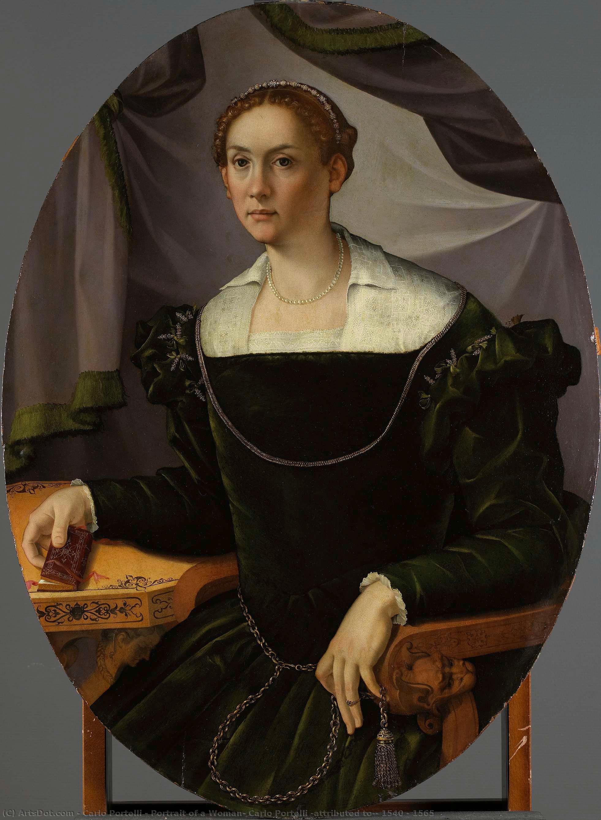 Portrait Of A Woman, Carlo Portelli (attributed To), 1540 - 1565 — Carlo Portelli