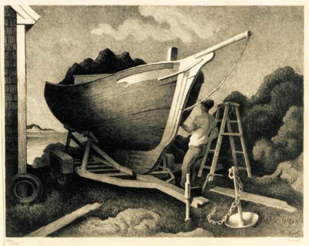 Repairing The Sloop — Thomas Hart Benton
