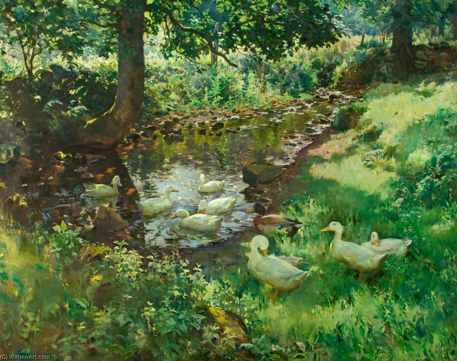 The Stream At Clapper Mill, Lamorna — Charles Walter Simpson
